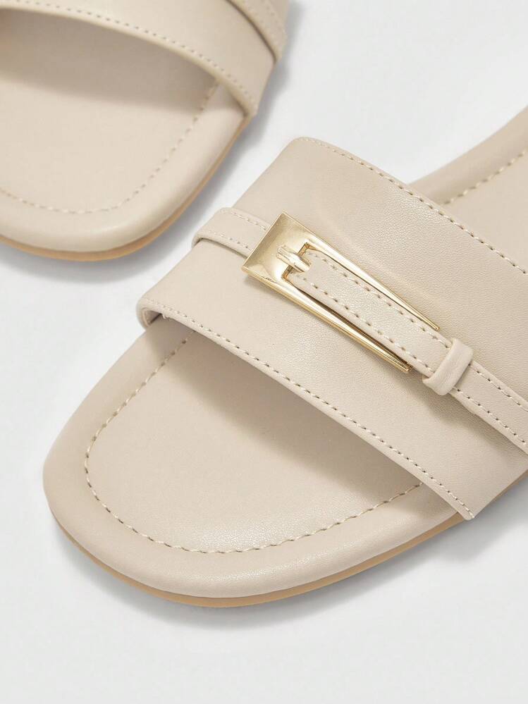 CUCCOO BIZCHIC 女士棕色舒适春夏时尚扣饰凉鞋 - 杏色 - 查看 7