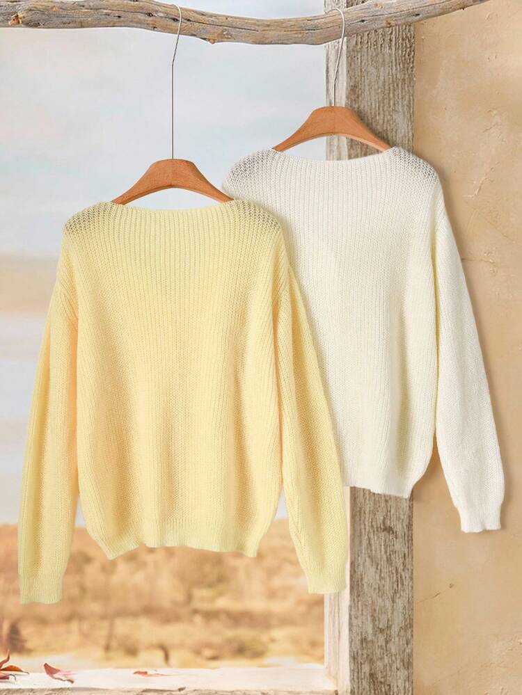 Women's Solid Color Long Sleeve Single-Breasted Casual Loose Thin Cardigan In Fall/Winter