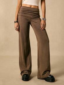 Easelle Boho Women Clothing Summer Casual Retro Metallic Confetti Brown Low Waist Mini Women Shorts - Brown - View 3