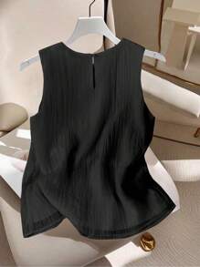 Women's Casual Solid Color Tank Top - Black - View 2