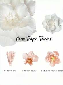 5 flori albe din hârtie, 30 cm + 25 cm, decor de perete 3D artificial, vrac, pentru fundal de nuntă, petrecere burlăciță, petrecere de ziua de naștere, cabină foto boho, decorare arc, centre florale, decor DIY pentru casă, decorațiuni pentru evenimente