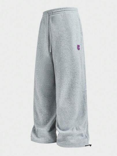 EASEVO 大码男士休闲简约图案抽绳运动裤