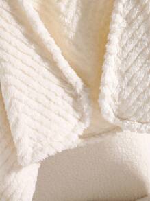 Sparklyn 女童纹理提花面料披肩领仿皮草夹克，时尚高端优雅百搭小外套，白色花卉图案，秋冬返校季 - 杏色 - 查看 5