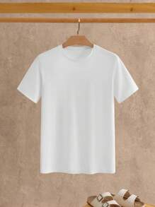 Manfinity VCAY Men's Casual Vacation Lemon Fruit Stamp Print T-Shirt - White - View 4