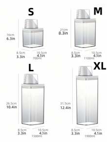 1 pieza Dispensador de detergente para ropa recargable y a prueba de fugas de 700ML, 1100ML, 1500ML, 1900ML transparente con tapa y taza medidora, contenedor de almacenamiento multifuncional, botella de viaje, organizador para el hogar, lavandería, dormitorio, campamento, viajes al aire libre - transparente - Ver 6