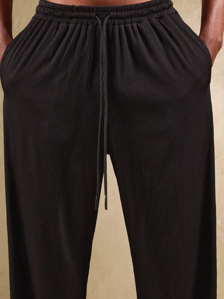 Ribbed T-Shirt And Wide Leg Trouser Co-Ord Set