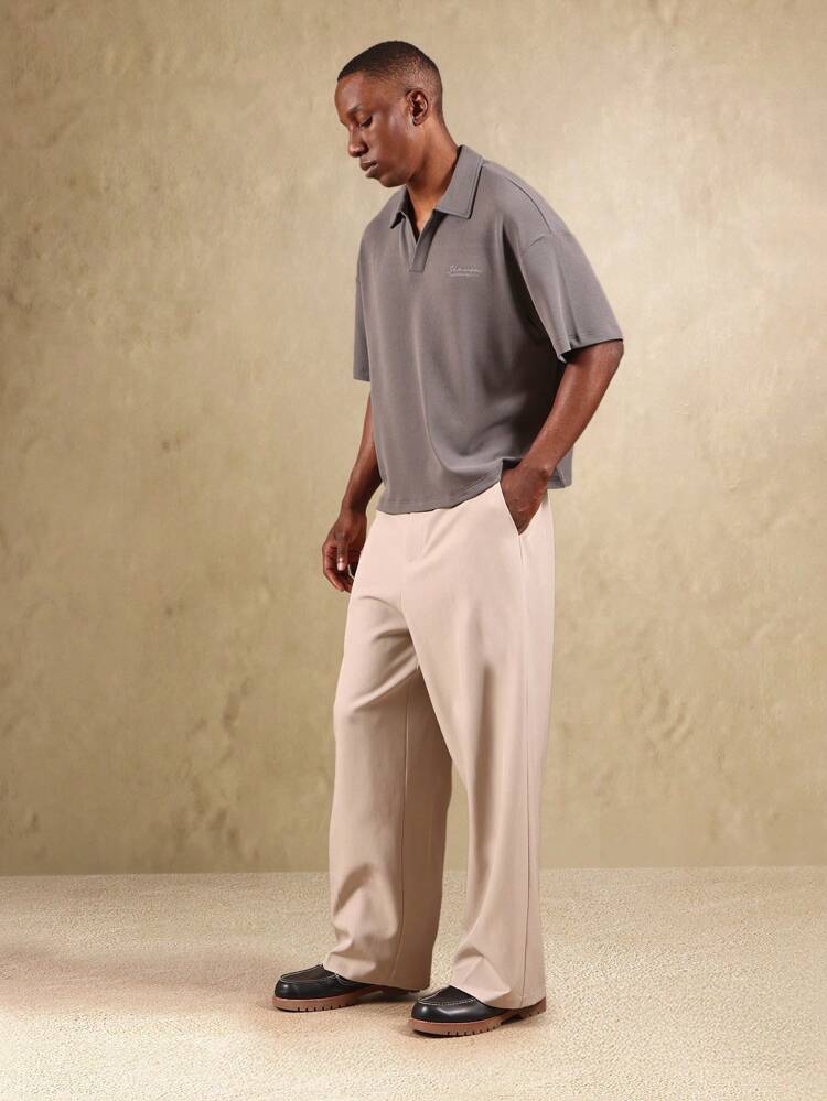 Waffle Textured Resort Polo With Collared Neckline