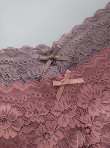 Snug Zone 12 件套无缝蕾丝透明内裤，带蝴蝶和花卉图案，性感女士内裤 - 彩色 - 查看 4