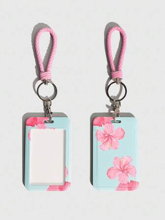 Fairycore 1 pièce Porte-cartes avec motif floral à glissière mignon, étui pour carte d'identité pour la rentrée scolaire