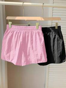 Comfortcana Quần short thể thao thêu sọc hai tông màu thoải mái mùa hè - Nhiều màu - Xem 2