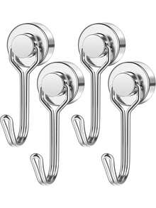 1/4/6/10/20pcs Rotating Magnetic Hooks, Magnetic Hooks Suitable For Refrigerator, Heavy-Duty Magnetic Hooks With Hanging Hook For Kitchen, Office, Classroom, Garage, Cruise Ship - Multicolor - View 1