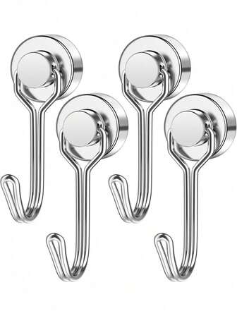 1/4/6/10/20 buah Kait Magnet Putar, Kait Magnet Cocok untuk Kulkas, Kait Magnet Tugas Berat dengan Gantungan untuk Dapur, Kantor, Ruang Kelas, Garasi, Kapal Pesiar