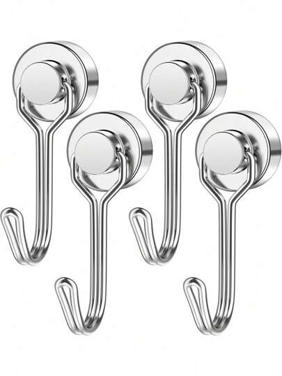 1/4/6/10/20pcs Rotating Magnetic Hooks, Magnetic Hooks Suitable For Refrigerator, Heavy-Duty Magnetic Hooks With Hanging Hook For Kitchen, Office, Classroom, Garage, Cruise Ship