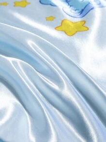 SHEIN X Care Bears Set de 2 fundas de almohada con estampado de osos azules lindos, en dos colores, de tela de microfibra suave y fresca - Celeste - Ver 7