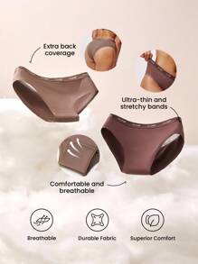 LUVLETTE 3 条装中腰透气基本款棉质女士内衣套装 - 大地色系，也适合少女、幼儿和儿童 - 彩色 - 查看 2