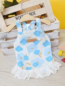 PETSIN Blue Cute Casual Everyday Pet Dress - Blue - View 6
