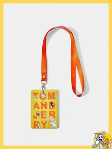 TOM & JERRY X SHEIN Letter & Cartoon Pattern Cute Card Holder - Yellow - View 1