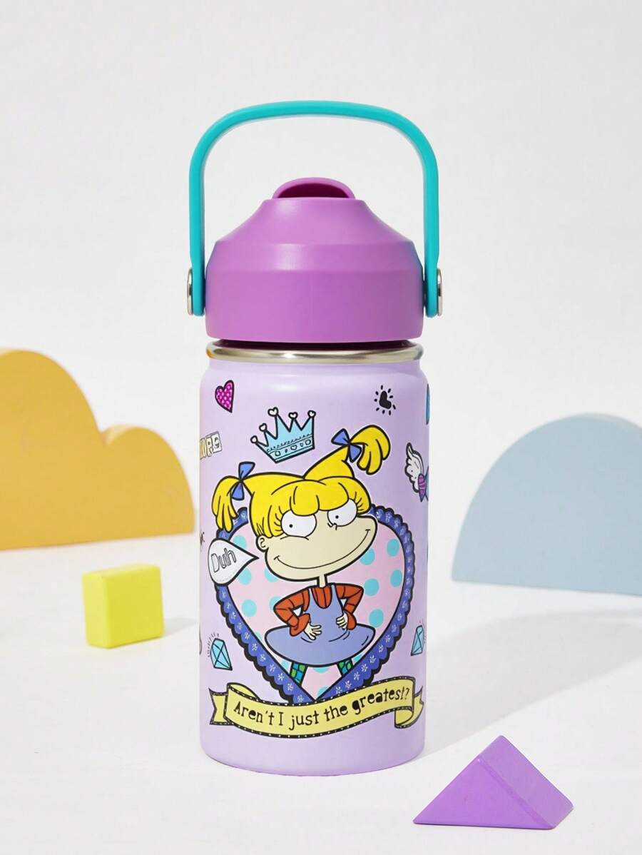 Nick 90s | SHEIN 12oz / 360 Ml Insulated Cup With Straw And Spill-Proof Lid, Suitable For Travel, Tourism, Back To School - Multicolor - View 1