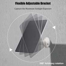 360°可旋转太阳能电池板充电器，适用于低压安防摄像头，兼容Micro USB和USB-C，可轻松安装门铃、灯和监控设备