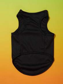 PETSIN 1pc Pet Halloween Devil Smile Print Vest , Black Tank Top - Multicolor - View 5