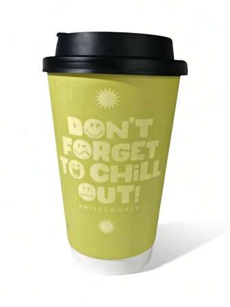 SmileyWorld® | SHEIN 标语和笑脸图案绿色纸杯 - 适用于派对和照相亭