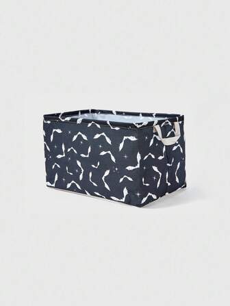 Grunge Punk 1 pieza Cesta de almacenamiento con estampado de murciélagos de fondo negro, adecuada para sala de estar, dormitorio, baño