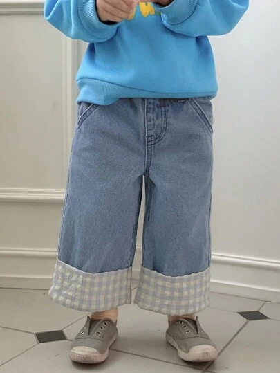 DAZY 女童蕾丝拼接宽松牛仔裤，韩版