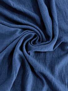 EMERY ROSE 女性時尚夏季簡約休閒卡其鬆身短袖上衣和裙子套裝 - 藍色 - 查看 8