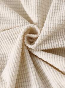 SHEIN 2 件女婴罗纹插肩袖连体衣（含长裤），秋冬 - 彩色 - 查看 4