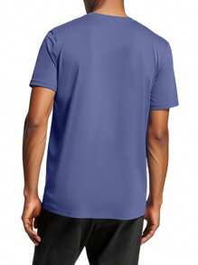 Hugo Boss Áo thun nam cổ tròn tay ngắn in chữ thường ngày, mùa hè - 412 Hải quân - Xem 2