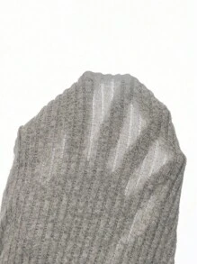 Zielony 女士休闲针织V领蕾丝拼布纽扣装饰长袖秋冬上衣