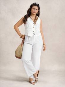 Zelara Abito lungo a righe blu e bianche, stile nautico casual, manica lunga, per uscire, per donne taglie forti, adatto per l'inverno e l'autunno. Abito lungo a balze con fiocco, tessuto plissettato, per costumi di Ognissanti per donne. - Bianco - Visualizzare 1