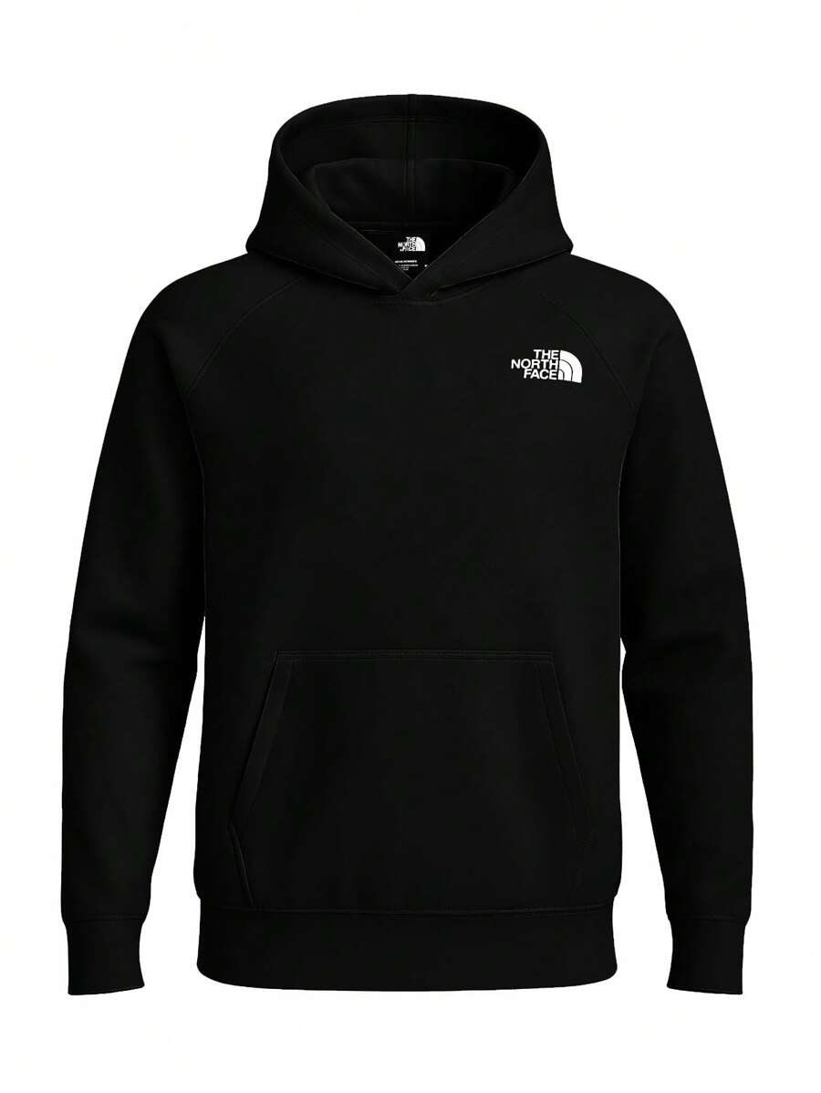 The North Face هودي رجالي بأكمام راغلان غرافك - الأسود - مشاهدة 1