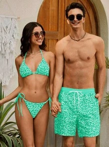 Palasendo Quần short đi biển có túi rút họa tiết da báo dành cho nam - Nhiều màu - Xem 5