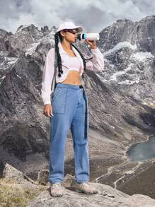 Quần Jeans Denim Đơn Giản Thường Ngày Cho Nữ - Màu xanh lam - Xem 6