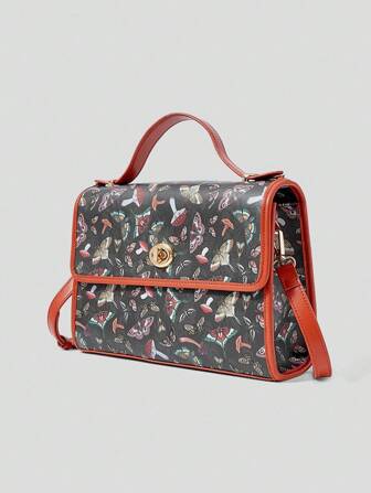 Fairycore Bolso de mano de moda con estampado de mariposa para uso diario de mujeres