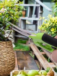 1pc Carbon Steel Garden Pruning Scissors, Modern Non-Slip Gardening Tool Stainless Steel Flower Branch Trimmer, Straight And Curved Head, Fruit Vegetable Vine Pruning Shears, Gardening Scissors