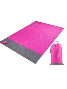 1 pieza Alfombra multiusos impermeable para exteriores - Alfombra plegable para playa y picnic con bolsa de almacenamiento con cordón, alfombra a prueba de humedad para camping, alfombra para piso de patio de casa, alfombra de viaje portátil, fácil de limpiar