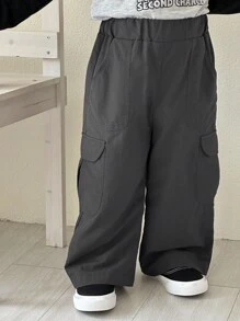 Hapijoa Baby Boys' Casual Solid Color Sweatpants,Toddler Fall Clothes - Grey - View 3