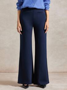 Briarwyn Casual Commute Versatile Solid Color Flared Sweatpants Fall Back To School Teacher Office Attire For Women Old Money Style Vintage - Royal Blue - View 8