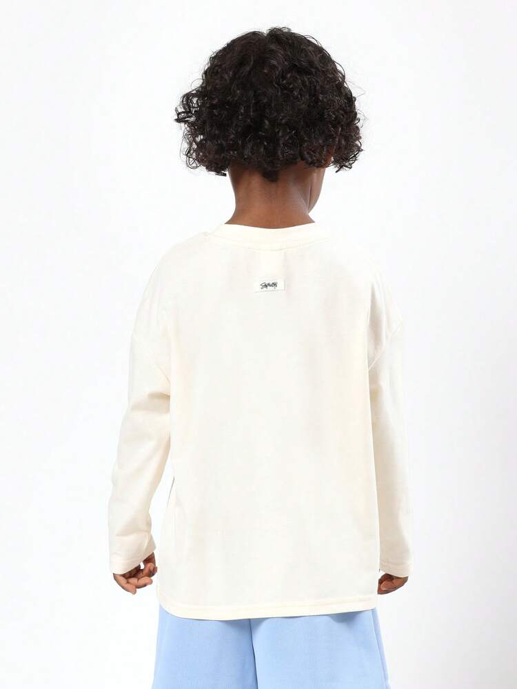 T-shirt a maniche lunghe in cotone con stampa grafica di cavalli