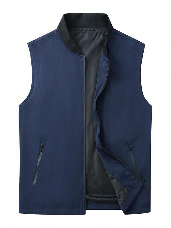 Manfinity Homme Gilet coupe-vent polyvalent et simple pour homme en grande taille, pour l'automne