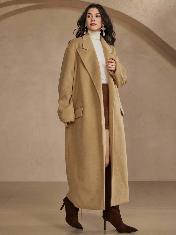 Women's Oversized Shoulder Long Coat