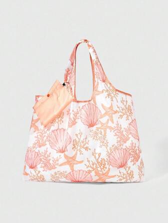 Fairycore 1 pieza Bolsa grande plegable de tela impermeable de color naranja, apta para camping, viajes, compras, vuelta al colegio
