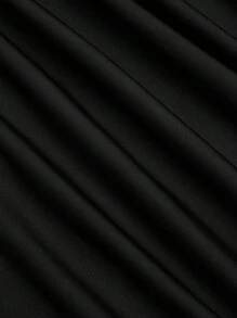 Sweetra Sexy Solid Color Minimalist Ruched Bodycon Mini Dress - Black - View 6