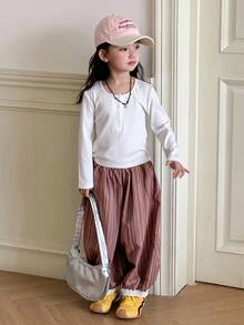 DAZY Young Girls Floral Loose Casual Pants - Pink - View 3