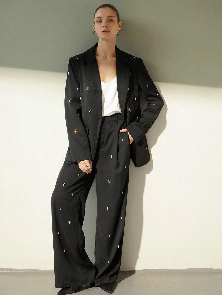 Aveloria Modichic Handmade Beaded Luxury Design European & American Style Business Suit Set For Women Fall Cloth For Women - Black - View 1