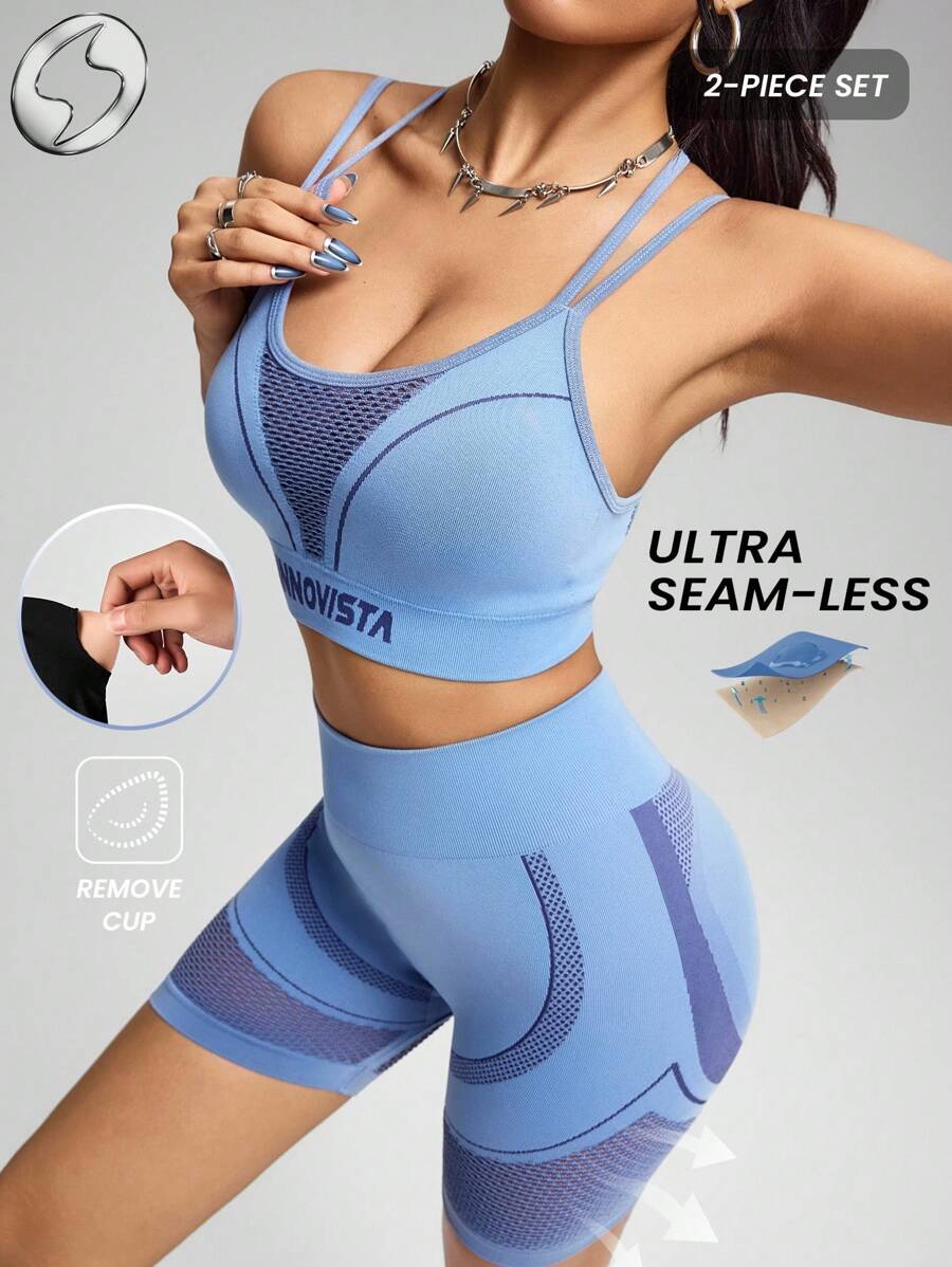Innovista 无缝健身套装 运动 高支撑 速干 日常运动休闲 瑜伽 普拉提 HIIT 训练 骑行紧身裤 运动服 秋季结构化服装 胸罩 提臀 紧身短裤 舒适运动 深蹲防护 功能性网眼 透气 收腹 压缩 有氧运动 拳击 骑行 跑步 户外运动 健康 TT 病毒式 IG 卷轴准备 FYP INSTA OOTD 蓝色 工作妈妈健身套装 两件套 运动表现装备 女性影响者 时尚服装 多功能日常穿着 耐用 优质欧洲 英国 巴西 墨西哥 更年期友好 返校活动秋季健身系列 Lulu 的替代平台 优质、实惠、预算友好、健身服、体育训练、有氧运动、Gymtok - 淡紫色 - 查看 1