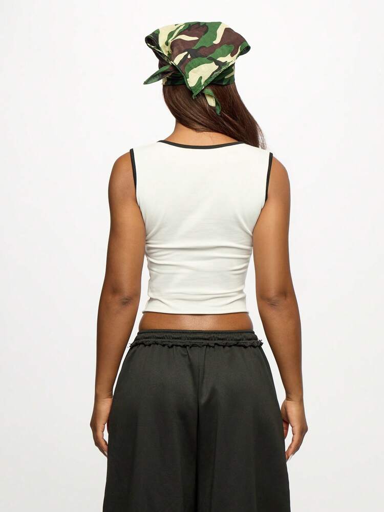 SUMWON WOMEN Miss Smwn Logo Print V-Neck Cropped Tank