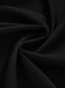 ROMWE Goth 哥特式万圣节蝴蝶拼布喇叭袖不对称下摆迷你连衣裙 - 黑色 - 查看 4